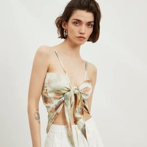 Commense Double Sided Tie Dye Satin Top